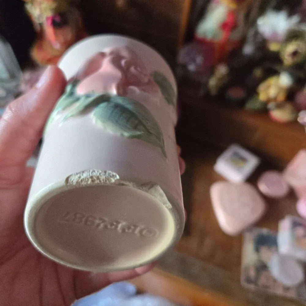 Fitz & Floyd 1987 Blushing Rose Porcelain Cup Cottagecore Romantic Whimsical